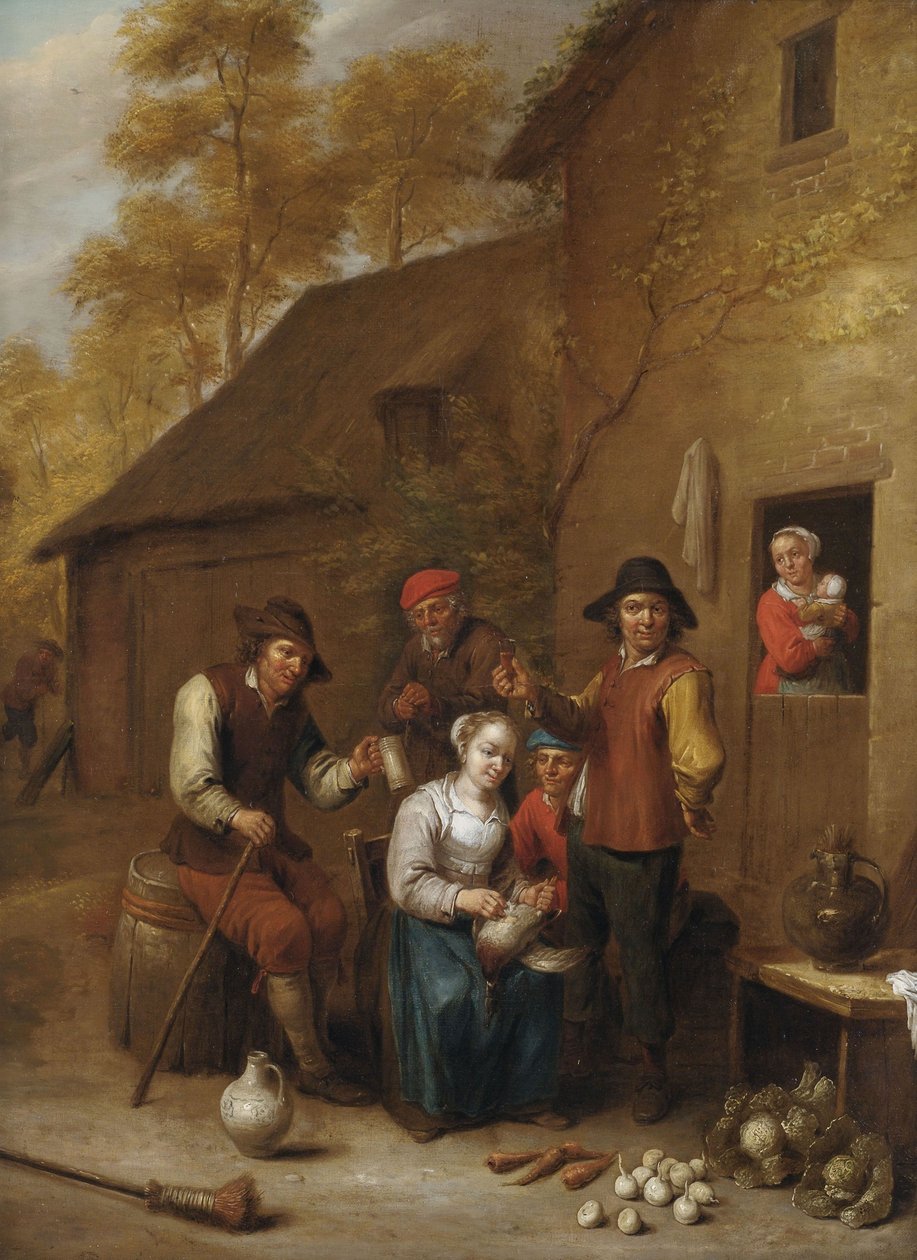 Gazdák egy ház előtt alkotó: Jan Baptist Nollekens