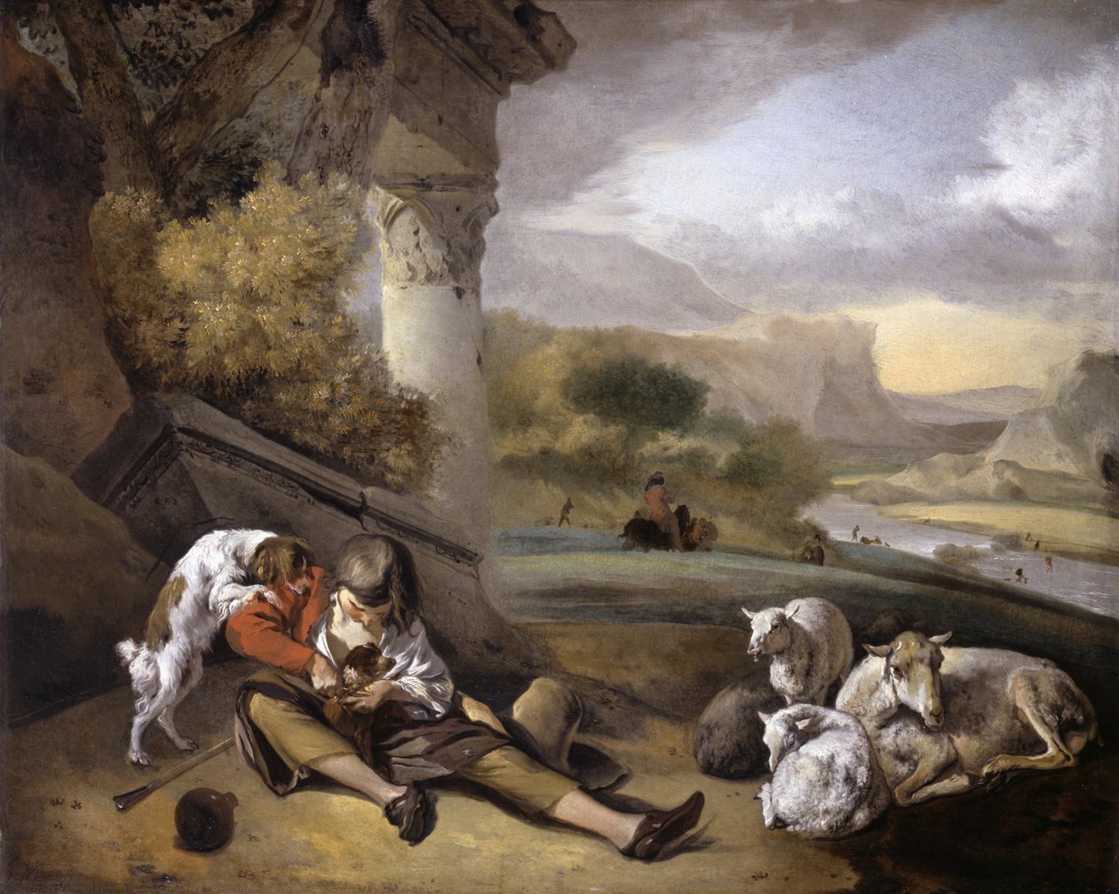 Táj a pásztorfiúval alkotó: Jan Baptist Weenix
