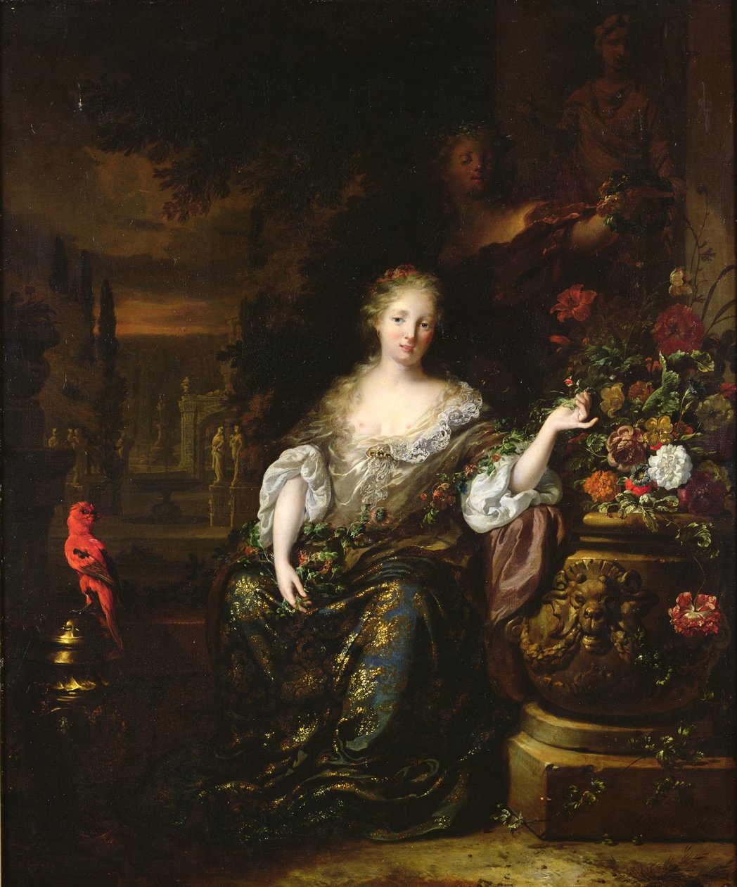 Nő ül a parkban, 1688 alkotó: Jan Baptist Weenix