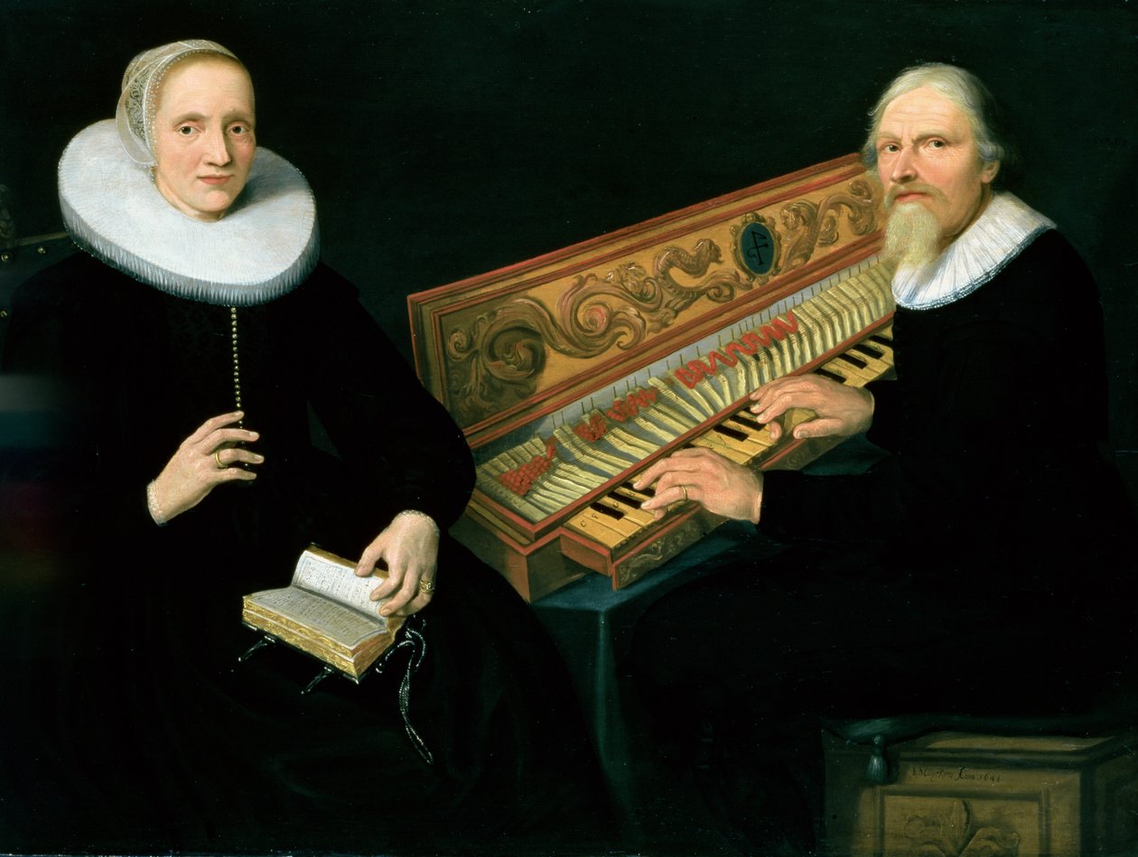 Pár a klavikordnál, 1648 (panel) alkotó: Jan Barendsz. Muyckens