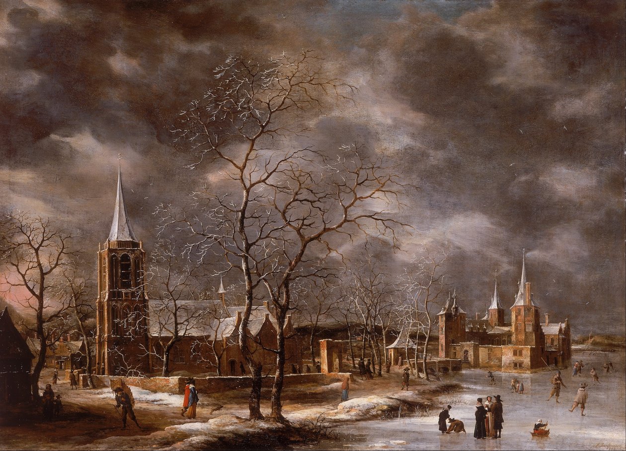 Warmond kastély téli tájban alkotó: Jan Abrahamsz. Beerstraten