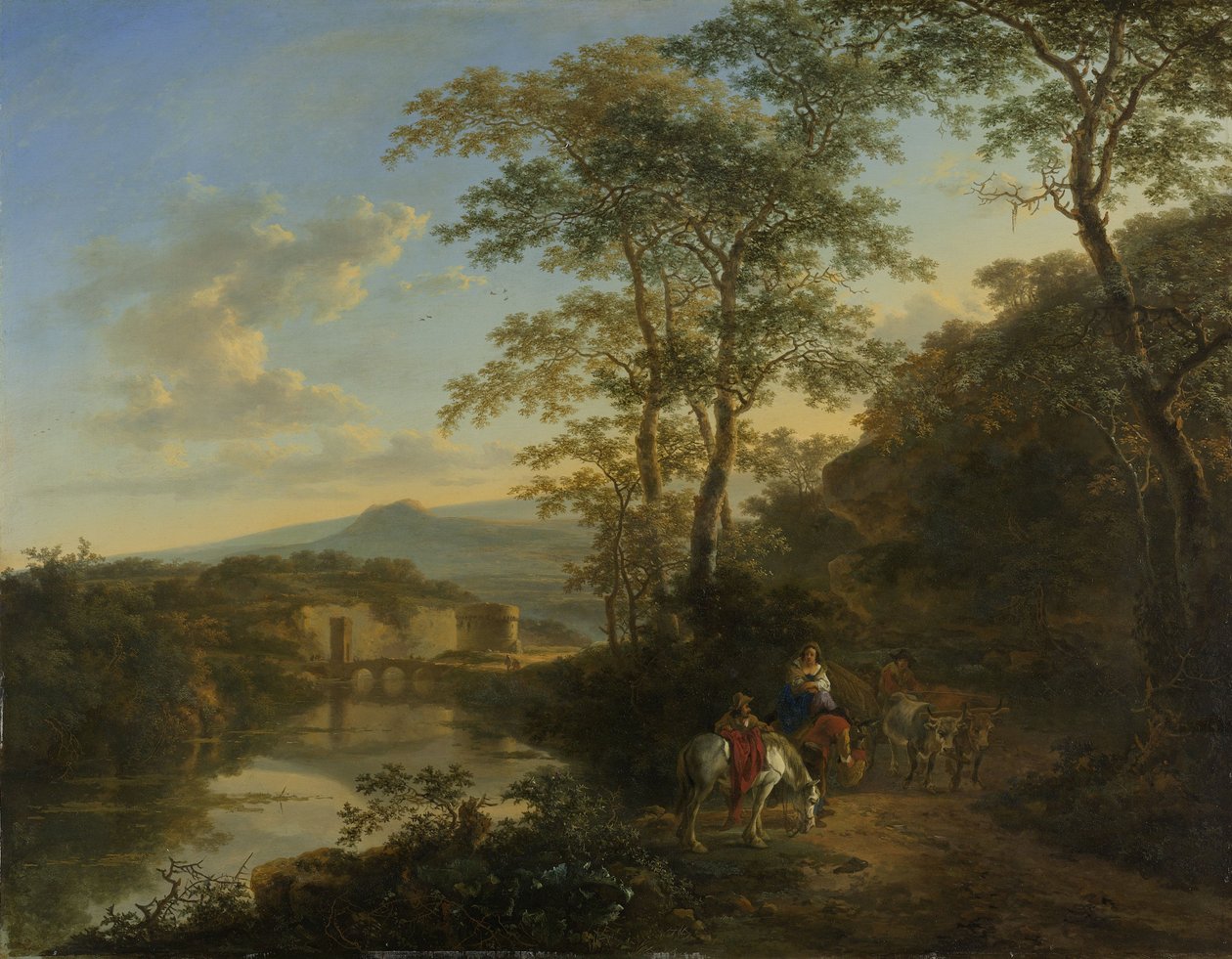 Olasz táj a Ponte Molle -val alkotó: Jan Dirksz Both