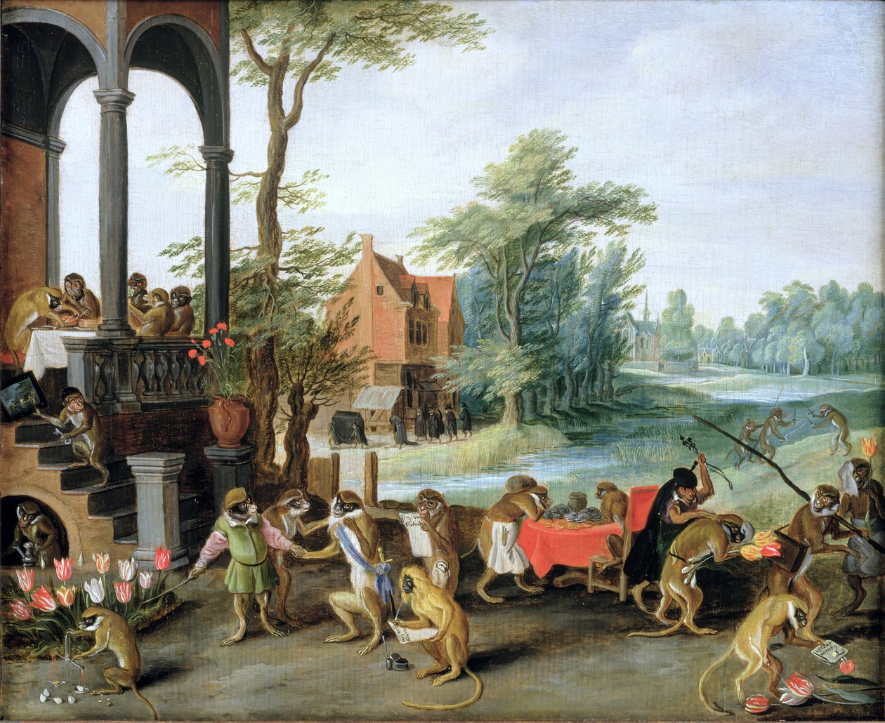 A tulipánmánia bolondságának szatírája alkotó: Jan the Elder Brueghel