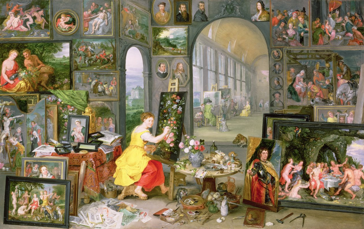 A festészet allegóriája (olaj rézre) alkotó: Jan the Elder Brueghel
