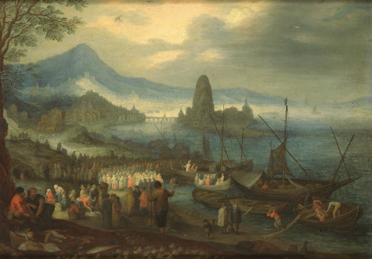 A prédikáció a Galileai -tengeren alkotó: Jan the Elder Brueghel