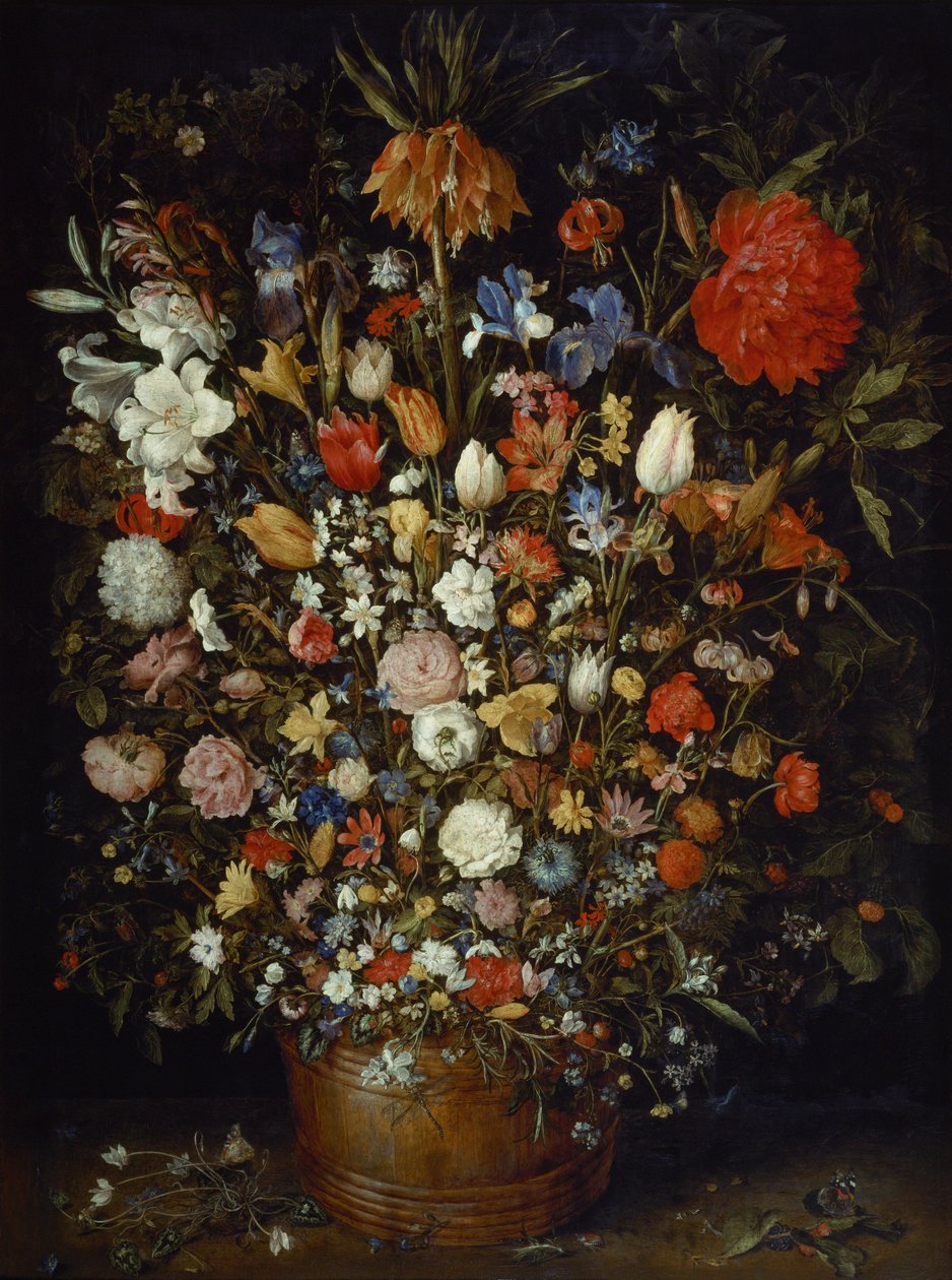 Virágok egy fa edényben alkotó: Jan the Elder Brueghel