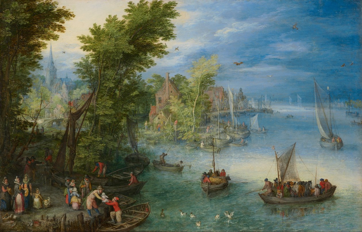 Folyami táj alkotó: Jan the Elder Brueghel