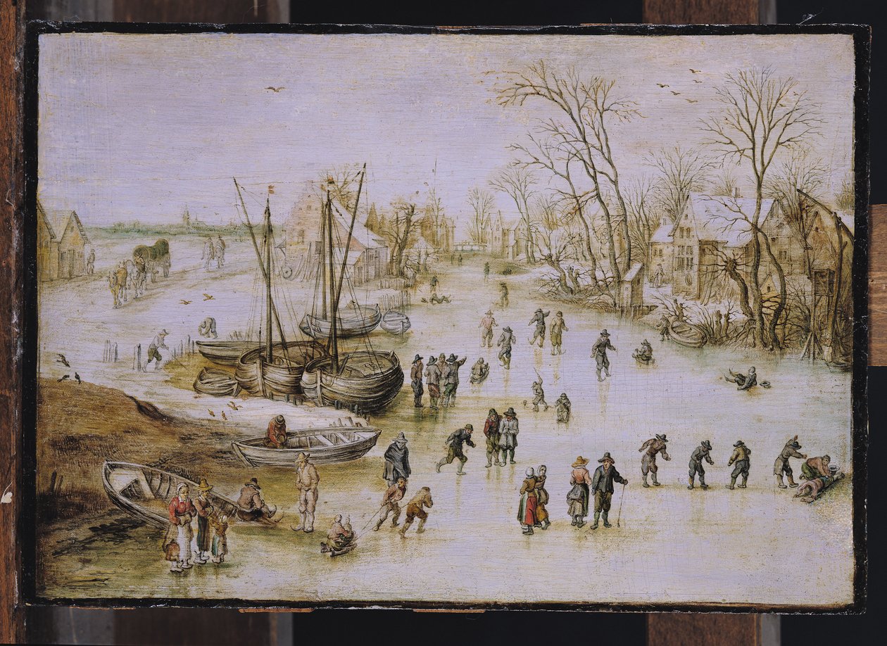 Korcsolyázók a tavon alkotó: Jan the Elder Brueghel
