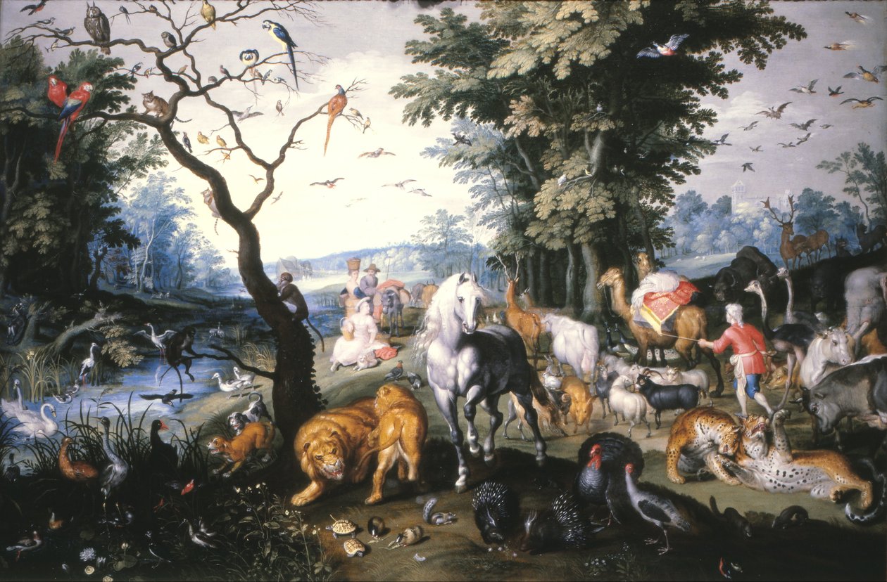 Az állatok belépnek Noé bárkájába alkotó: Jan the Elder Brueghel