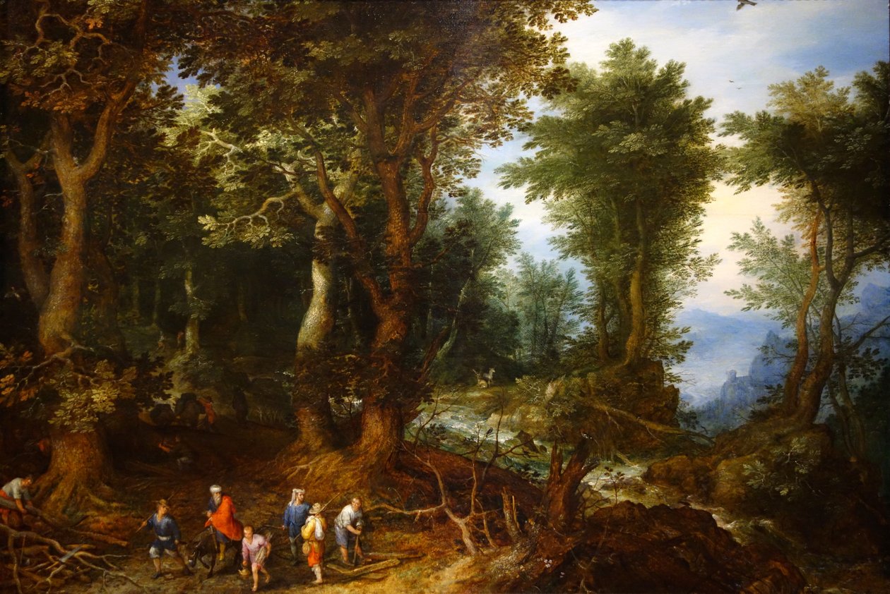 Erdős táj Ábrahámmal és Izsákkal alkotó: Jan the Elder Brueghel