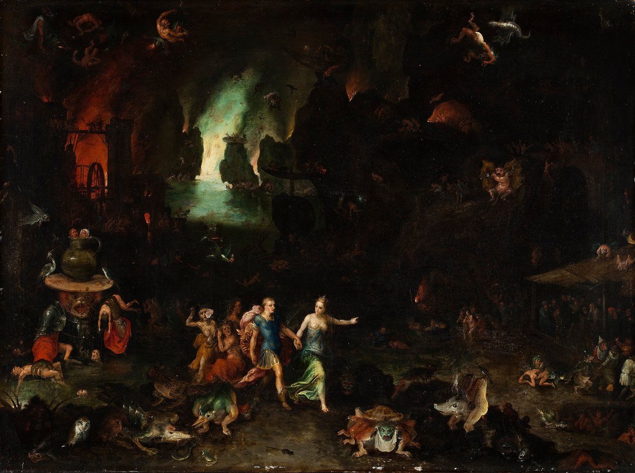 Aeneas és a kumai szibilla az alvilágban alkotó: Jan the Elder Brueghel