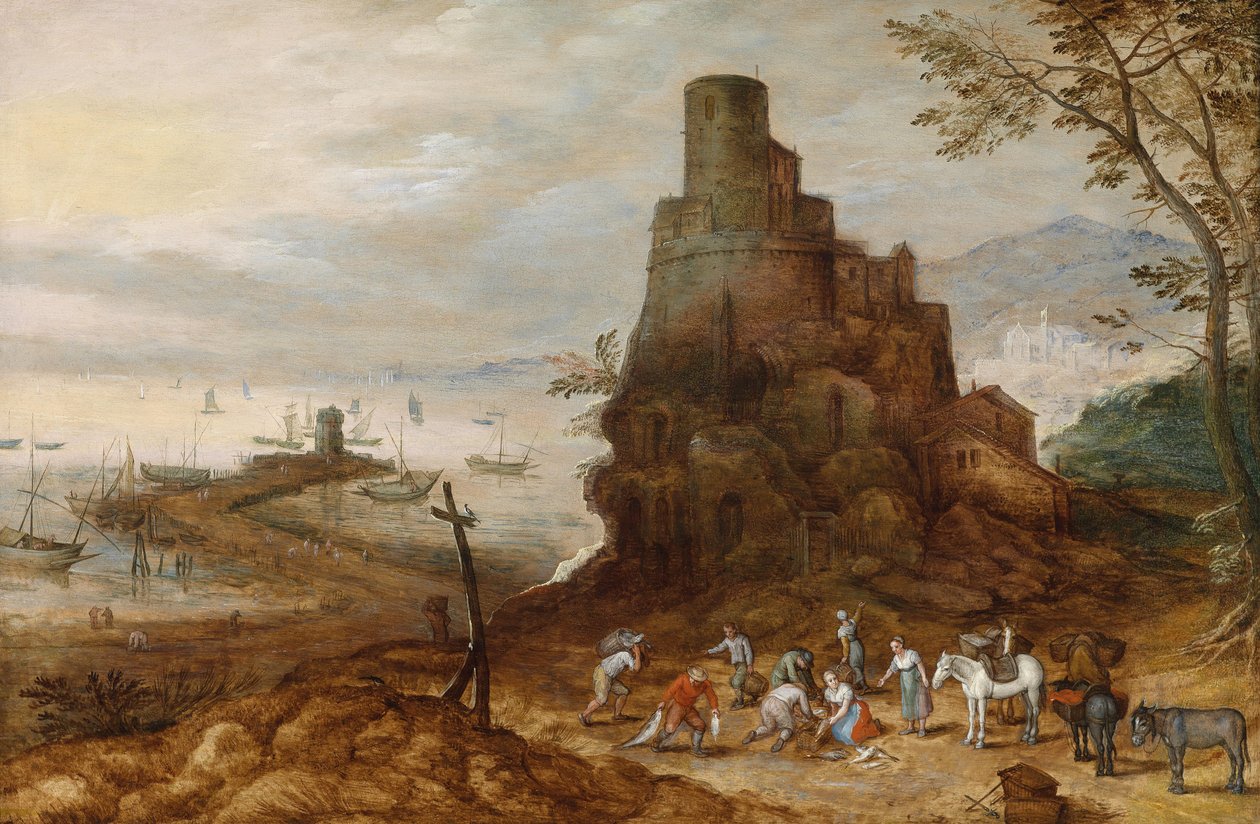 Part menti táj Scipios sírjával alkotó: Jan Brueghel the Younger