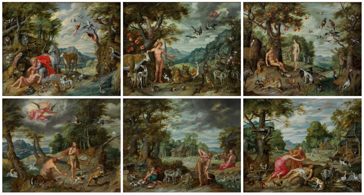 Ádám és Éva története alkotó: Jan Brueghel the Younger