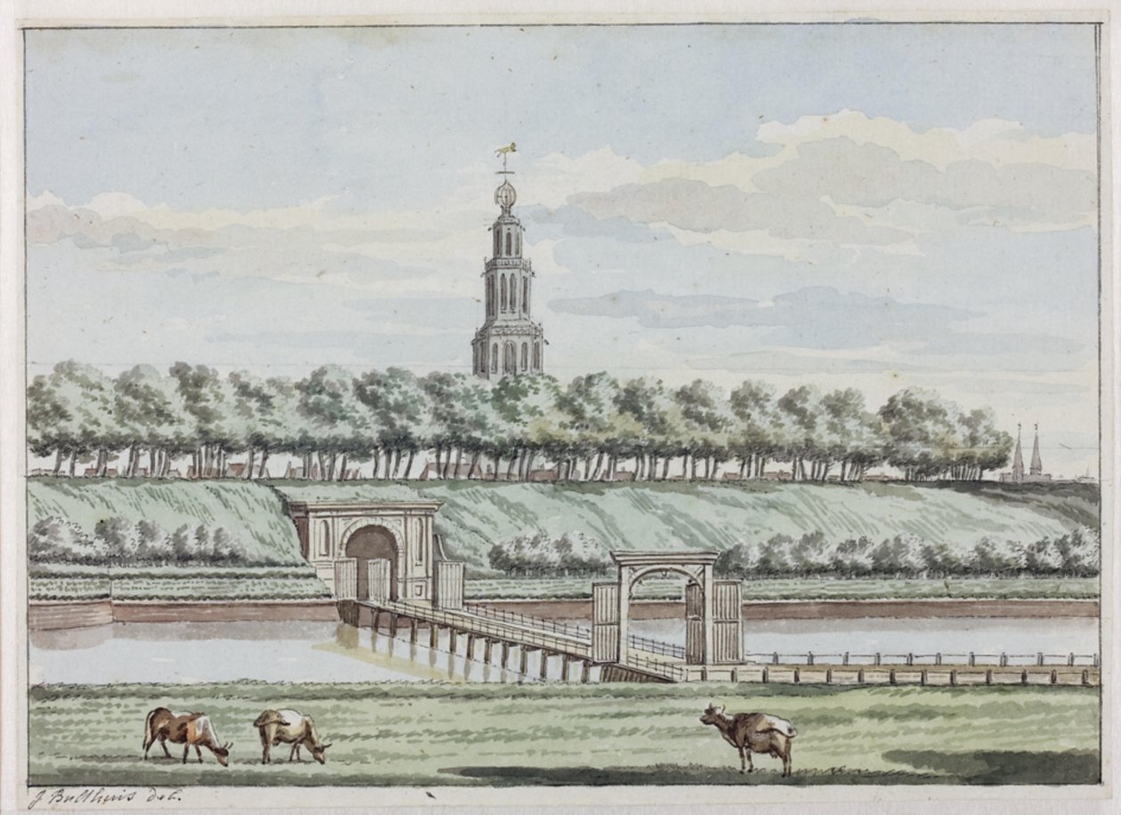 A Herepoort és a Herepoortenbrug külső része Groningen városfalával alkotó: Jan Bulthuis