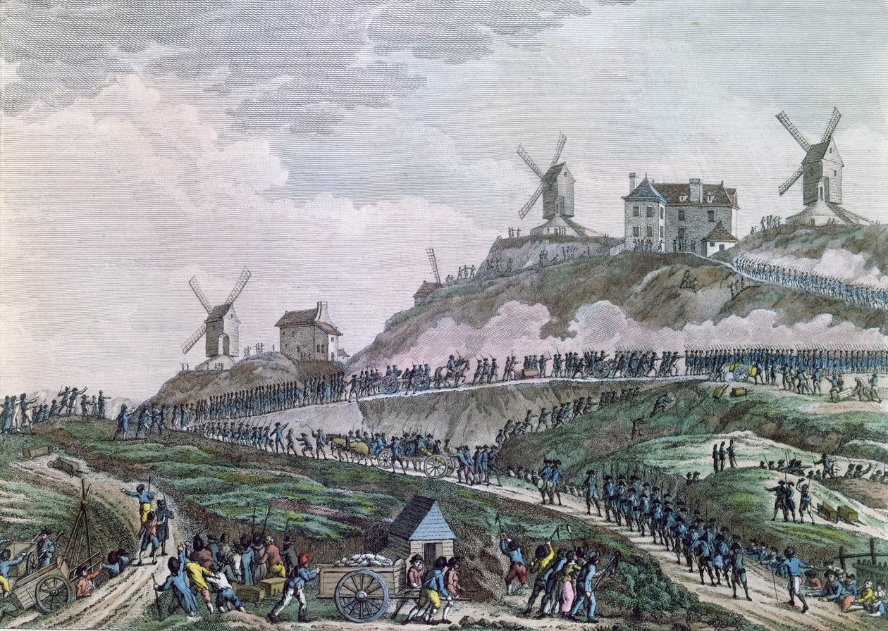A párizsiak ágyúkat vonszolnak a Montmartre-ra 1789. július 15-én, 1796 alkotó: Jan Bulthuis