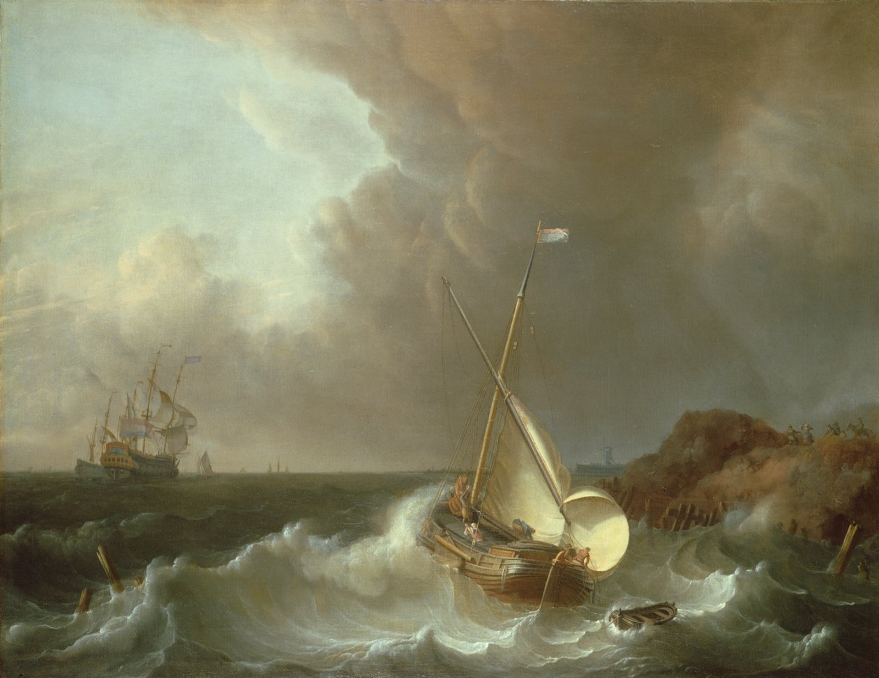 Galleon a viharos tengeren alkotó: Jan Claesz Rietschoof