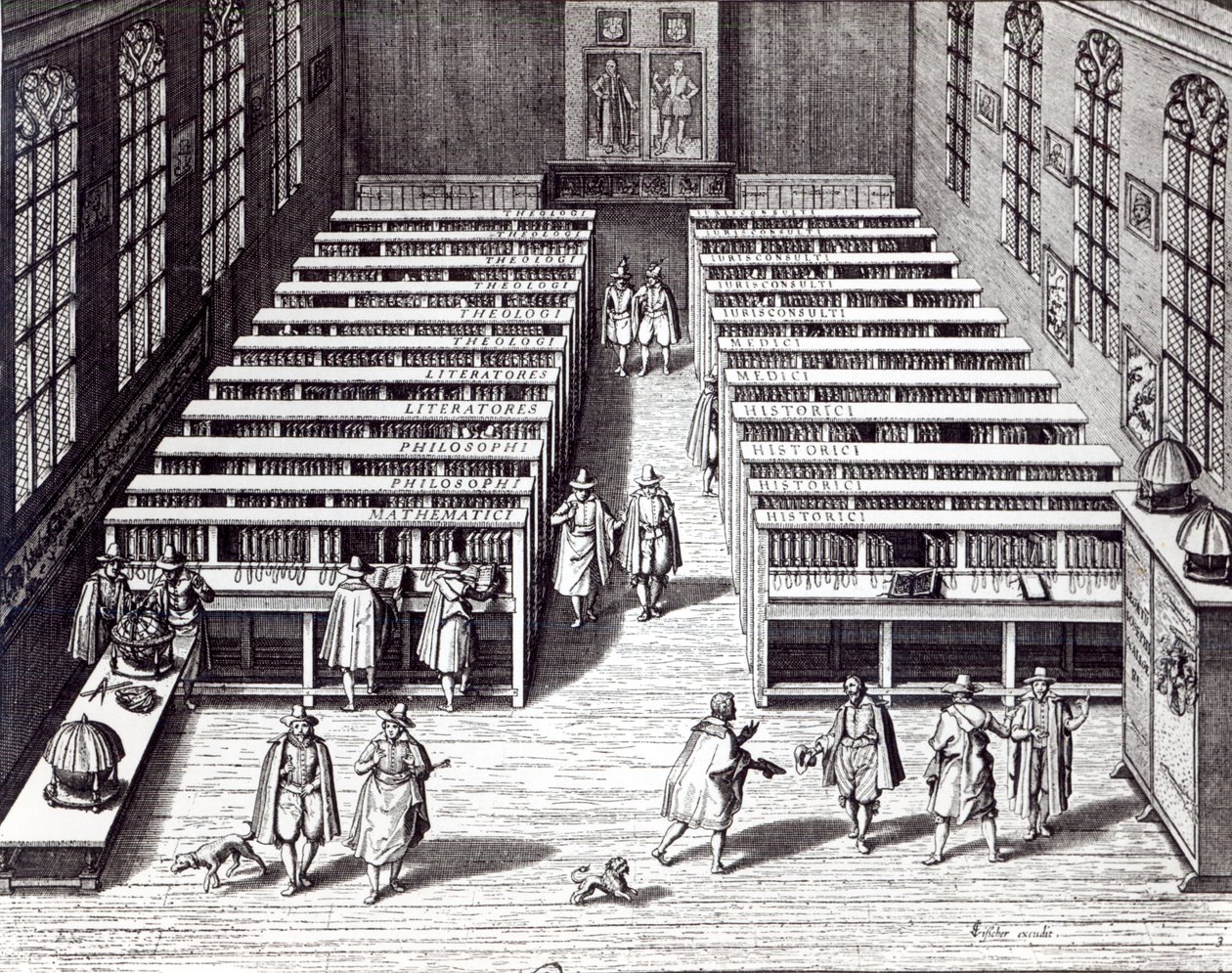 Leideni Egyetemi Könyvtár, 1610 (bw fotó) alkotó: Jan Cornelis Woudanus