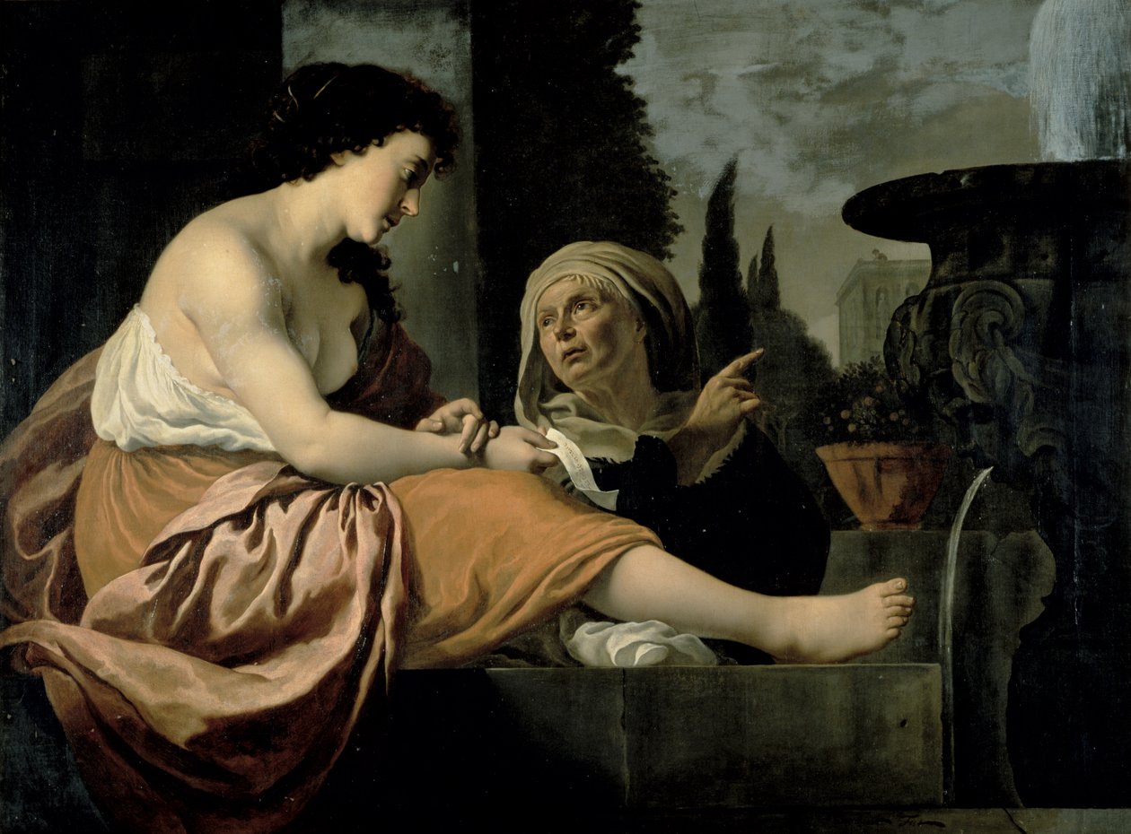 Betsabé a vécéjén alkotó: Gerrit van Honthorst