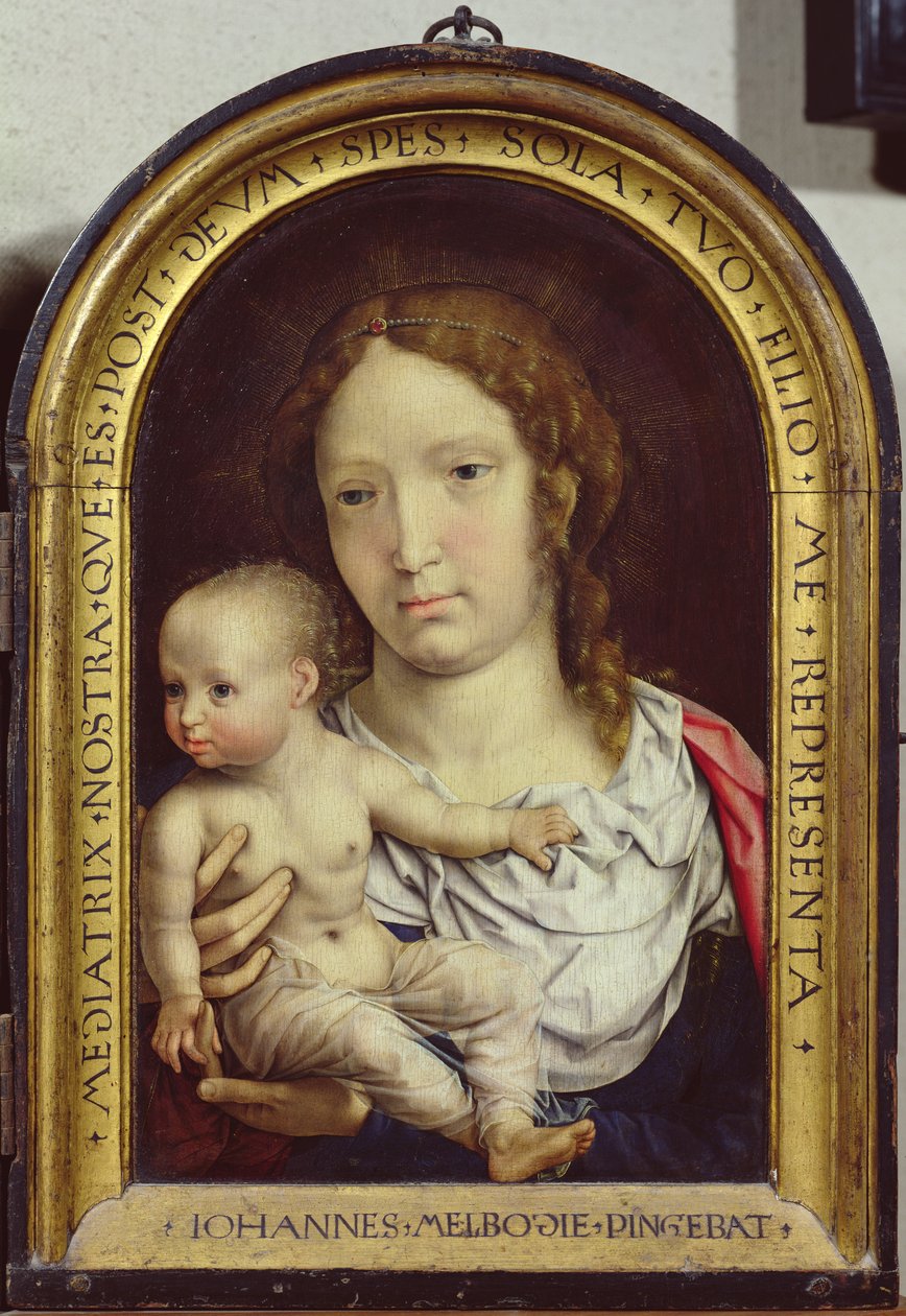 Carondelet Diptichon: jobb oldali tábla, amely a Szűzet és a Gyermeket ábrázolja, 1517 (lásd még: 97189 és 210362) alkotó: Jan Gossaert