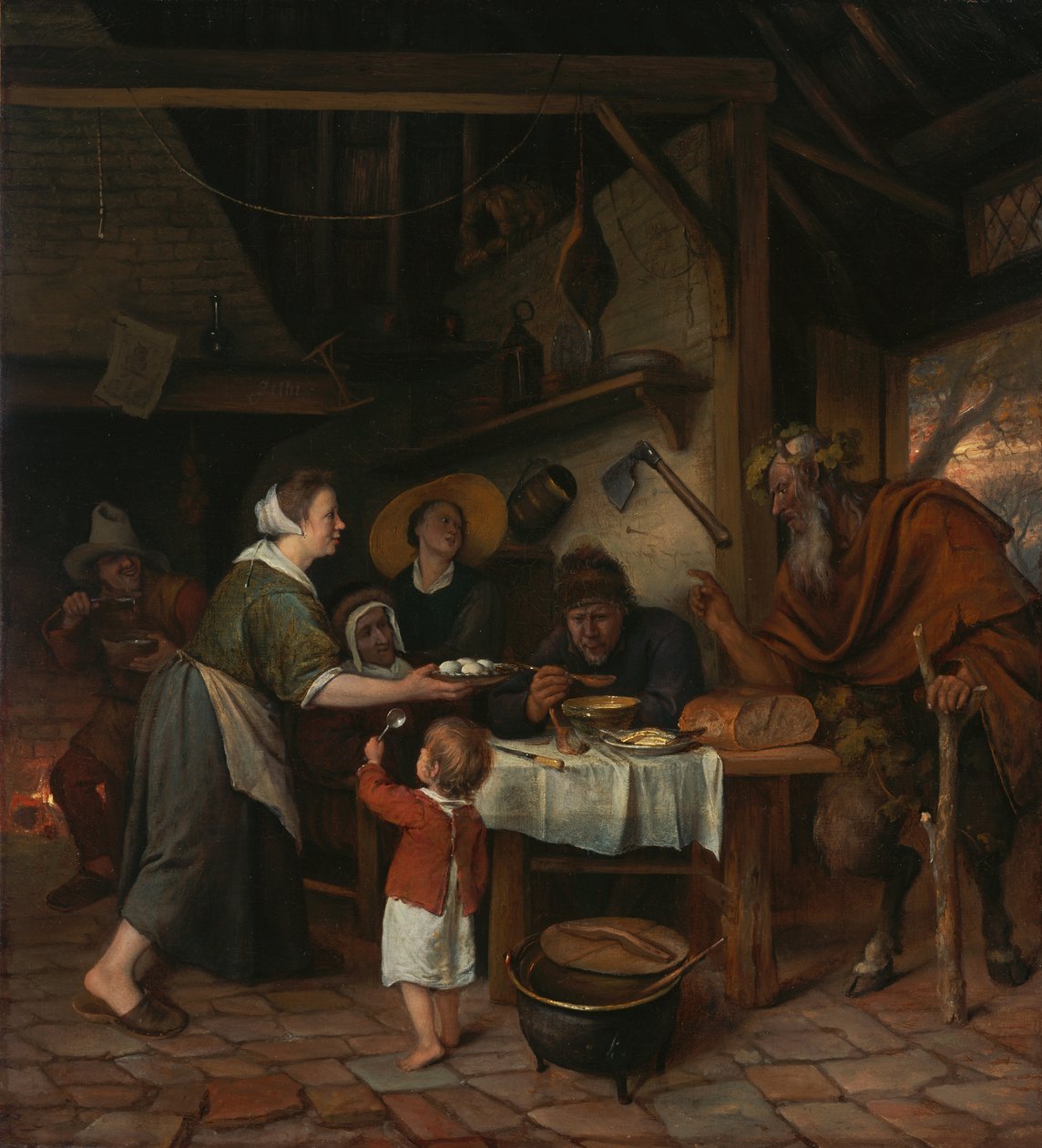 A szatír és a parasztcsalád alkotó: Jan Havickszoon Steen