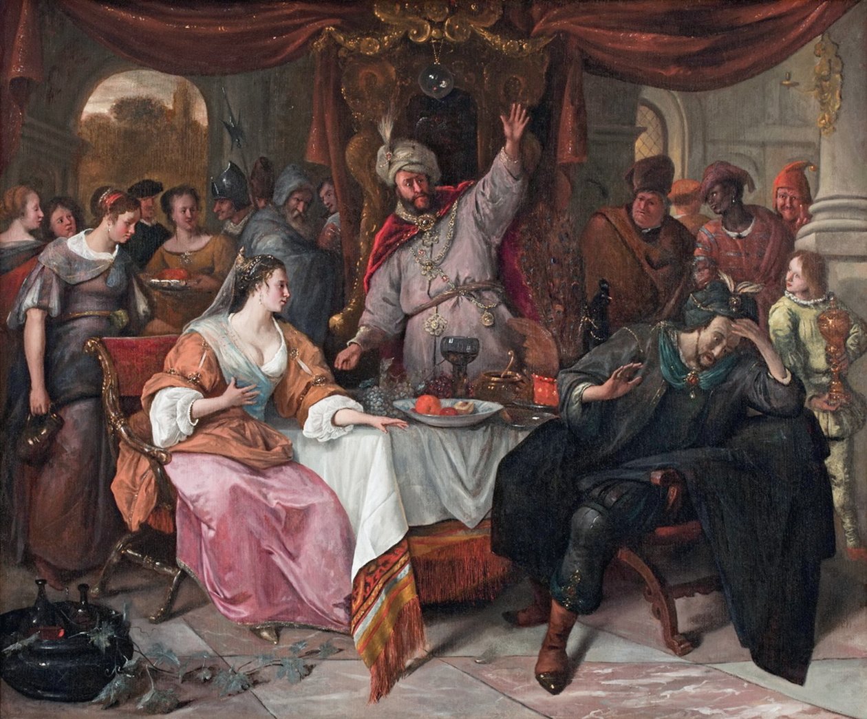 Ahasvérus haragja alkotó: Jan Havickszoon Steen