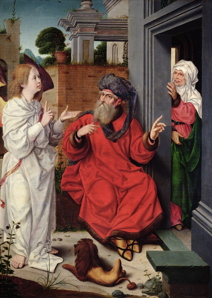 Ábrahám, Sára és egy angyal, 1520 körül alkotó: Jan II Provost