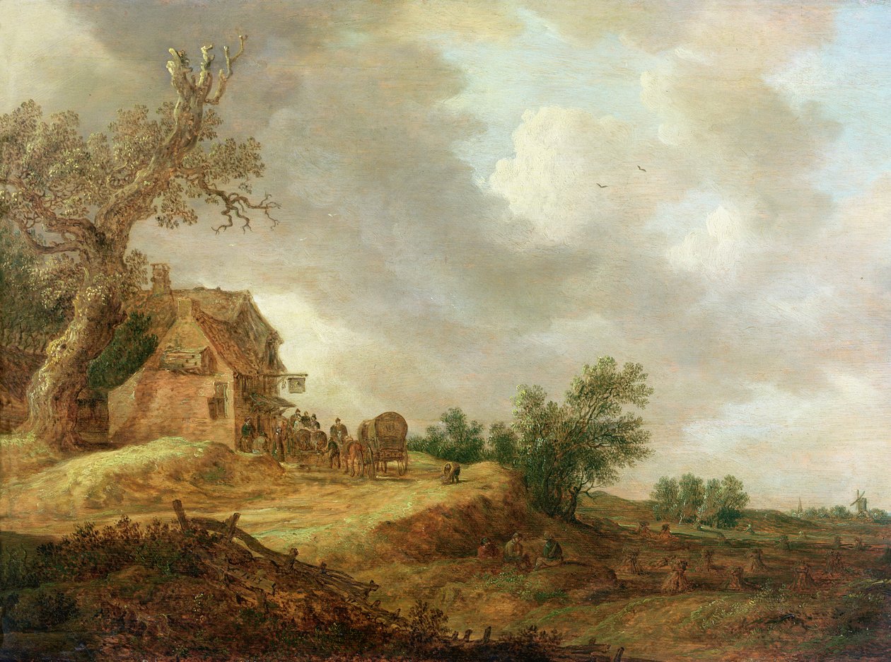 Táj alakokkal a fogadón kívül, 1643 alkotó: Jan Josephsz van Goyen