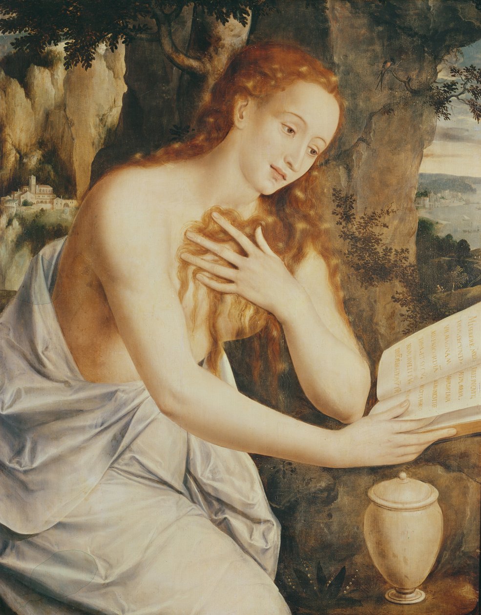 Mária Magdolna en Prayer (olaj, fa) alkotó: Jan Massys or Metsys