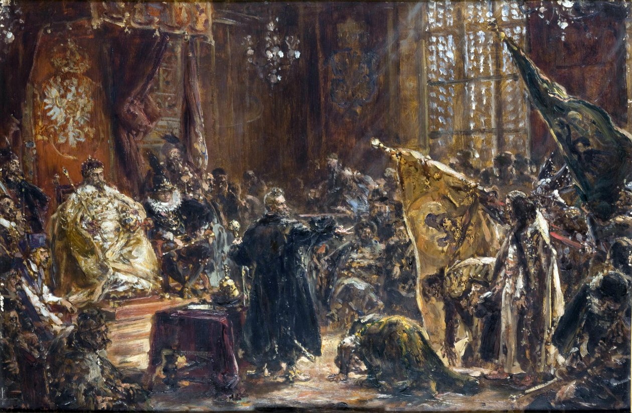 Vaszili IV Shuyski orosz cár, akit Zólkiewski hozott alkotó: Jan Alojzy Matejko