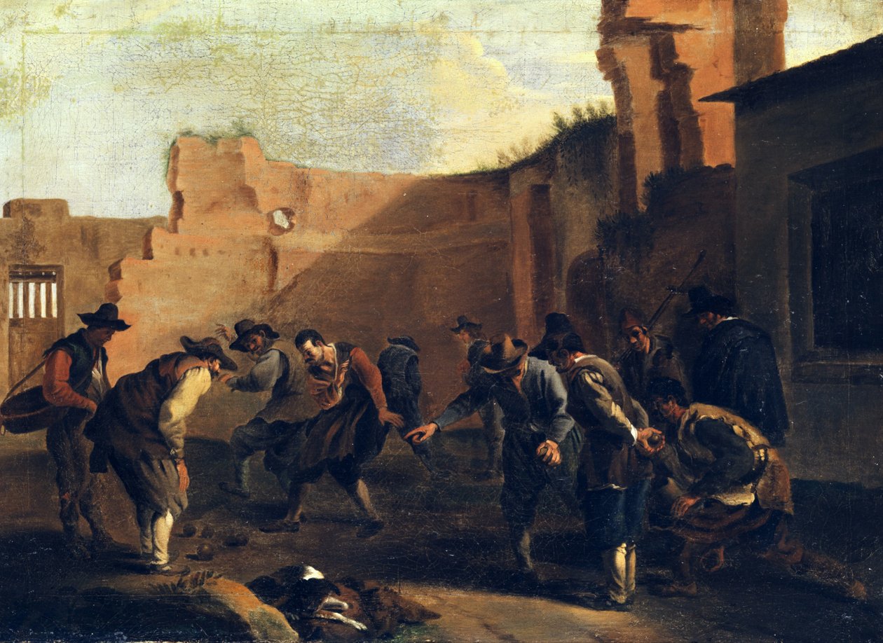 A bocce játékos alkotó: Jan Miel