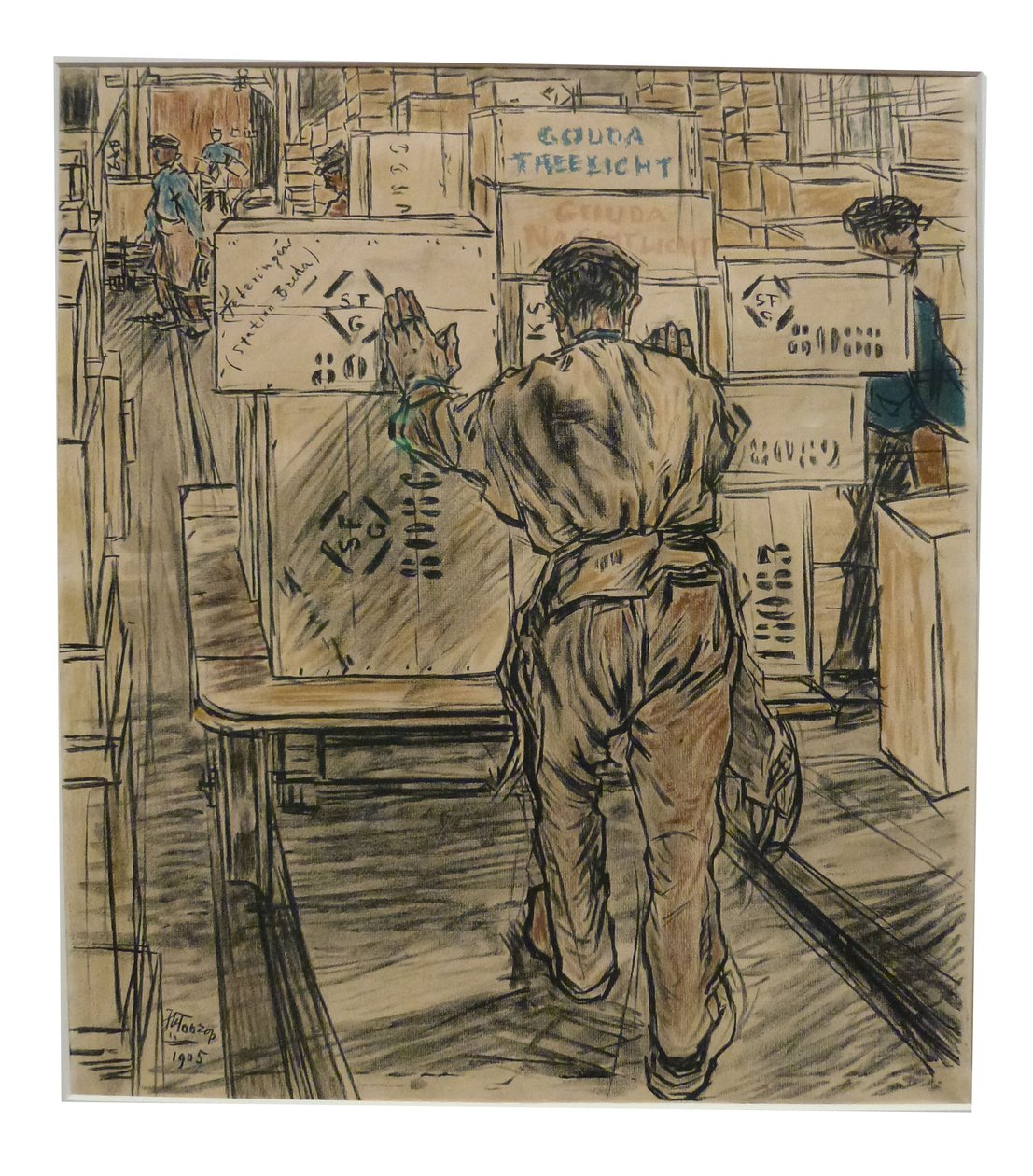  Magazinok 1 a 12 litográfiából, amelyet Toorop készített a gyertyagyártásról alkotó: Jan Toorop
