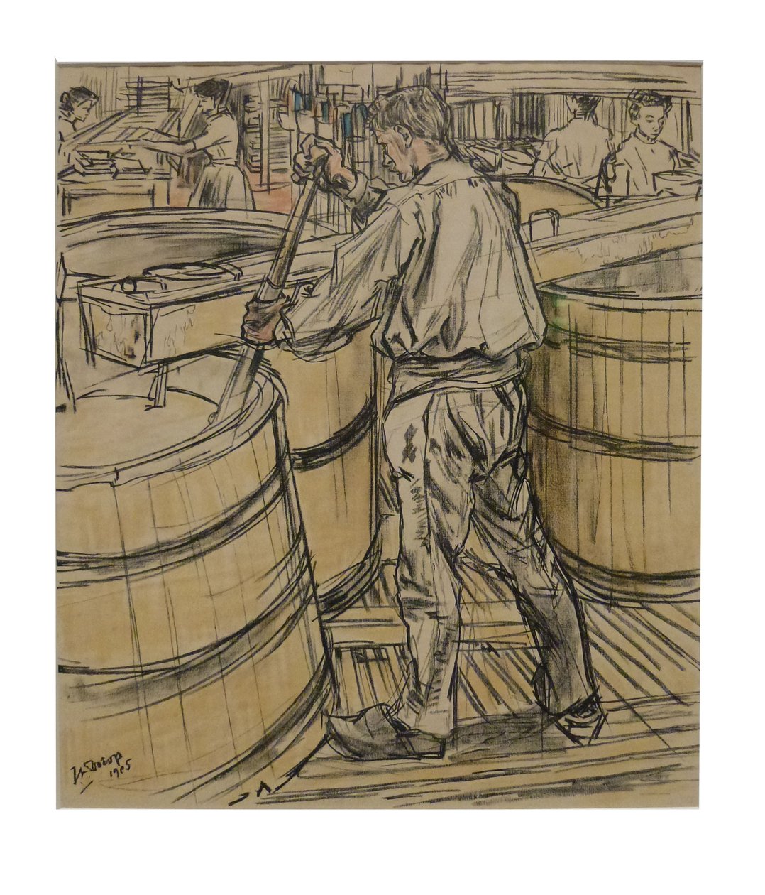 A Toorop 12 litográfia keverőkádja a gyertyák gyártásáról készült alkotó: Jan Toorop