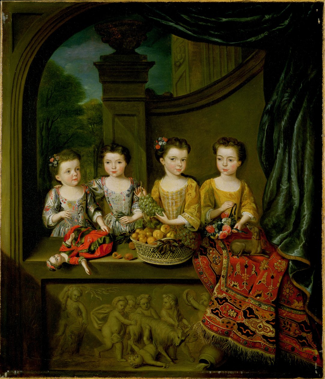 Sir Matthew Decker lányainak portréja, Bt., 1718 alkotó: Jan Van Meyer