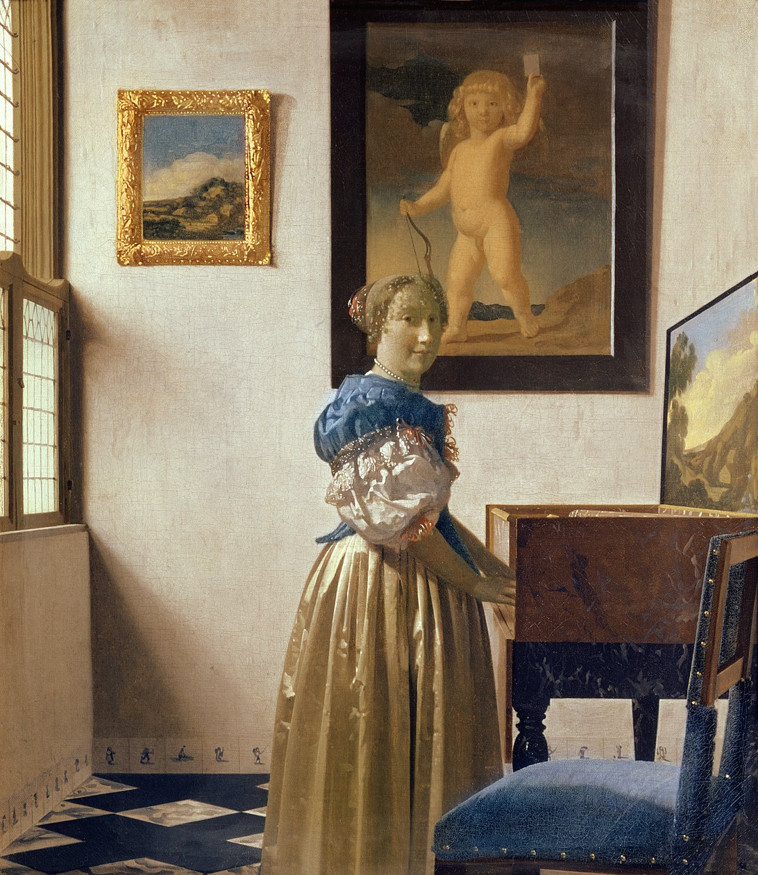 Fiatal nő áll a Virginalnál, 1670-72 körül alkotó: Jan Vermeer van Delft