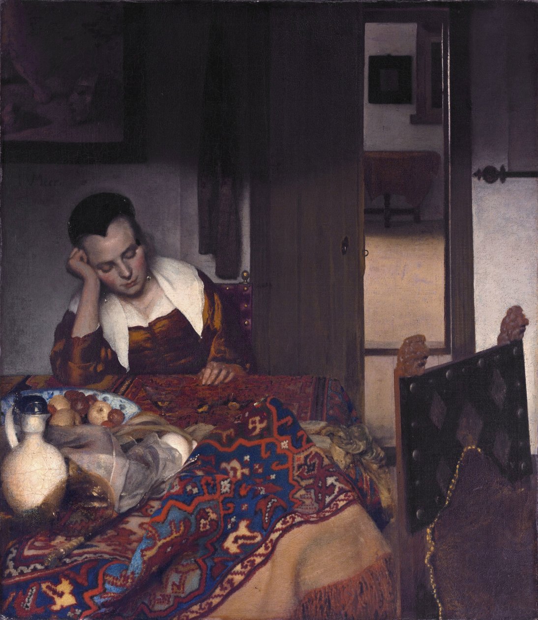 Egy szobalány alszik alkotó: Jan Vermeer van Delft