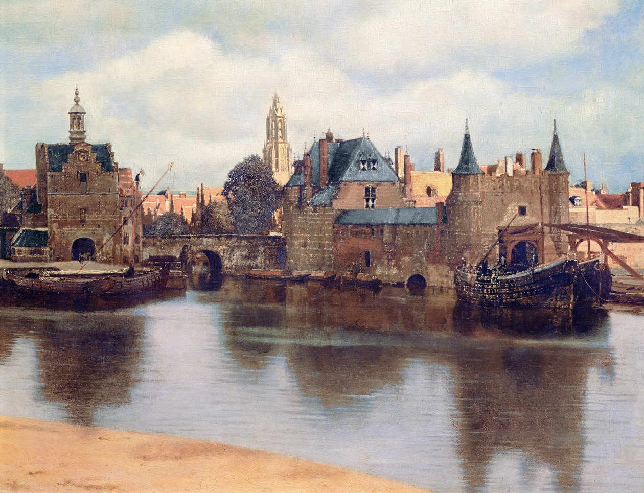 Delft látképe, 1660-61 körüli olaj, vászon részlete 1109259 alkotó: Jan Vermeer van Delft
