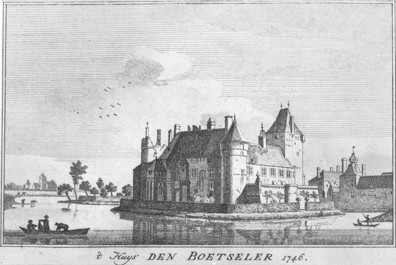 Burg Boetzelaer 1746, metszet Jan de Beijer rajza után alkotó: Jan de Beijer