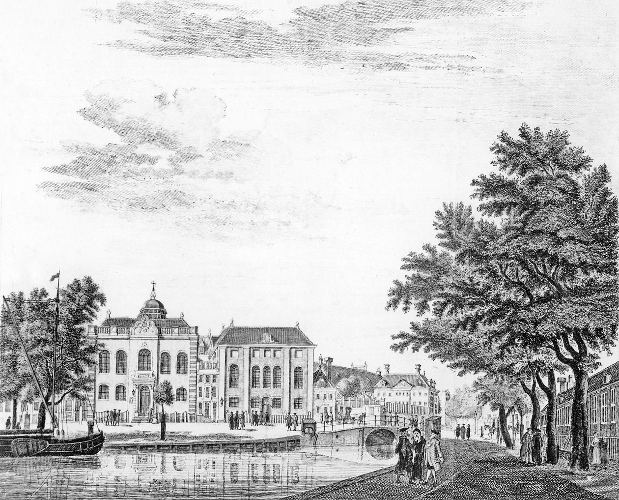A német zsidók két nagy zsinagógája Amszterdamban, Hollandiában, 1765 alkotó: Jan de Beijer