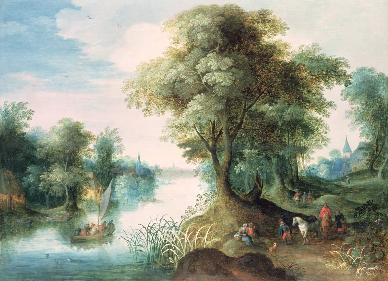 Folyói táj alkotó: Jan the Elder Brueghel