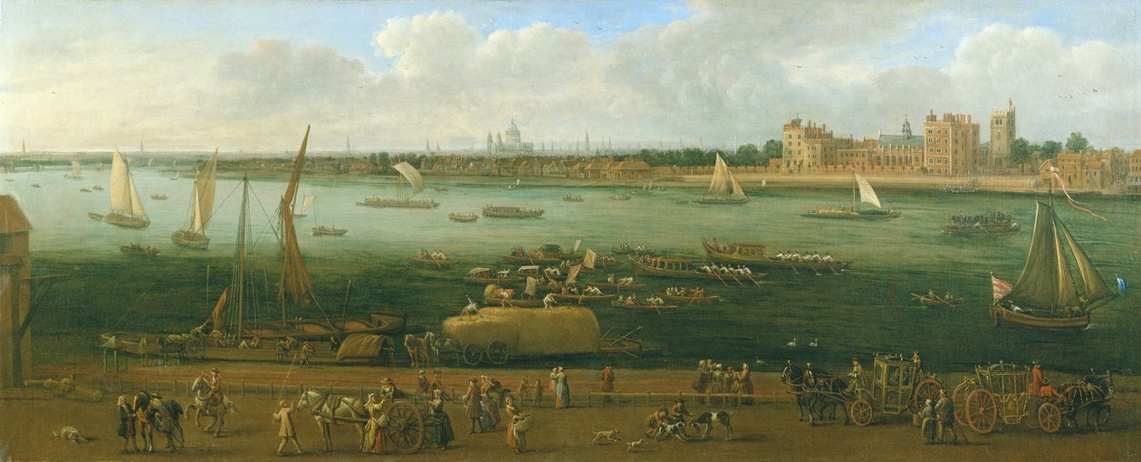 Panorámás kilátás a Lambeth-palotára alkotó: Jan the Elder Griffier