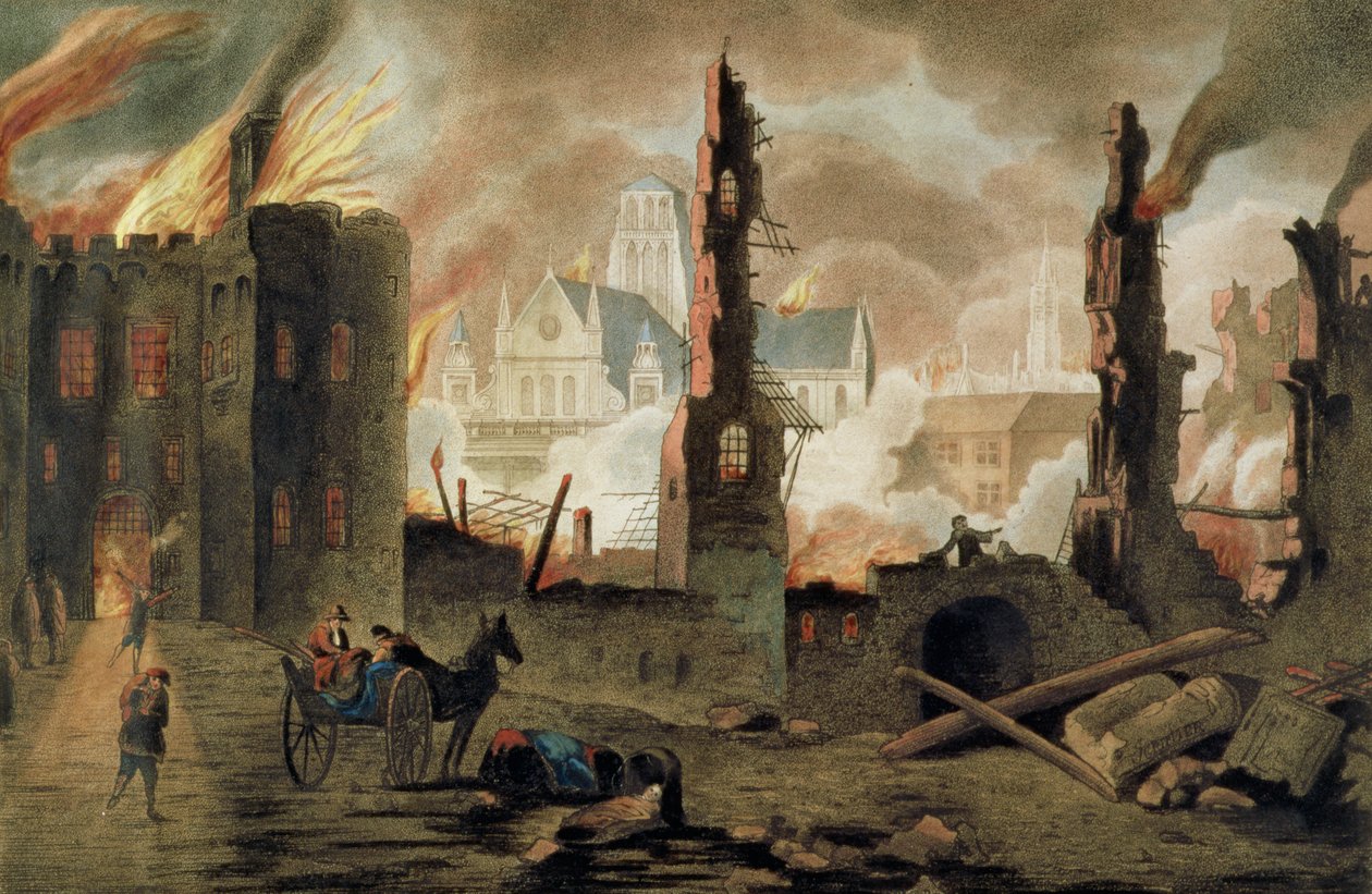A londoni nagy tűzvész 1666-ban alkotó: Jan the Elder Griffier