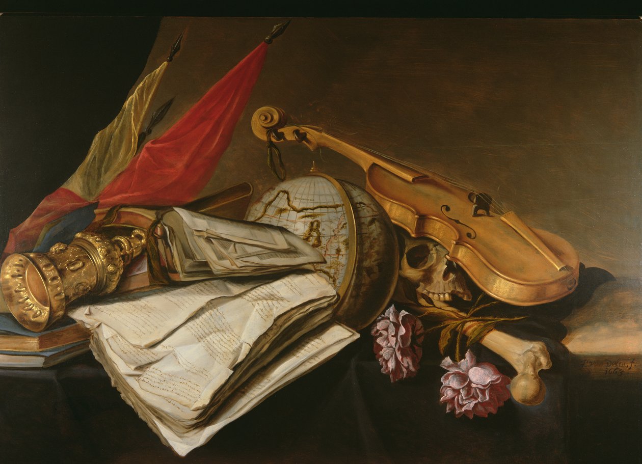 Egy Vanitas-csendélet, 1663 alkotó: Jan van Dalen
