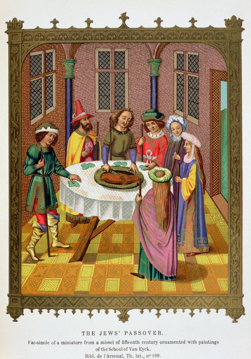 A zsidók húsvétja, egy festményekkel díszített 15. századi misekönyv faksza alkotó: Jan van Eyck