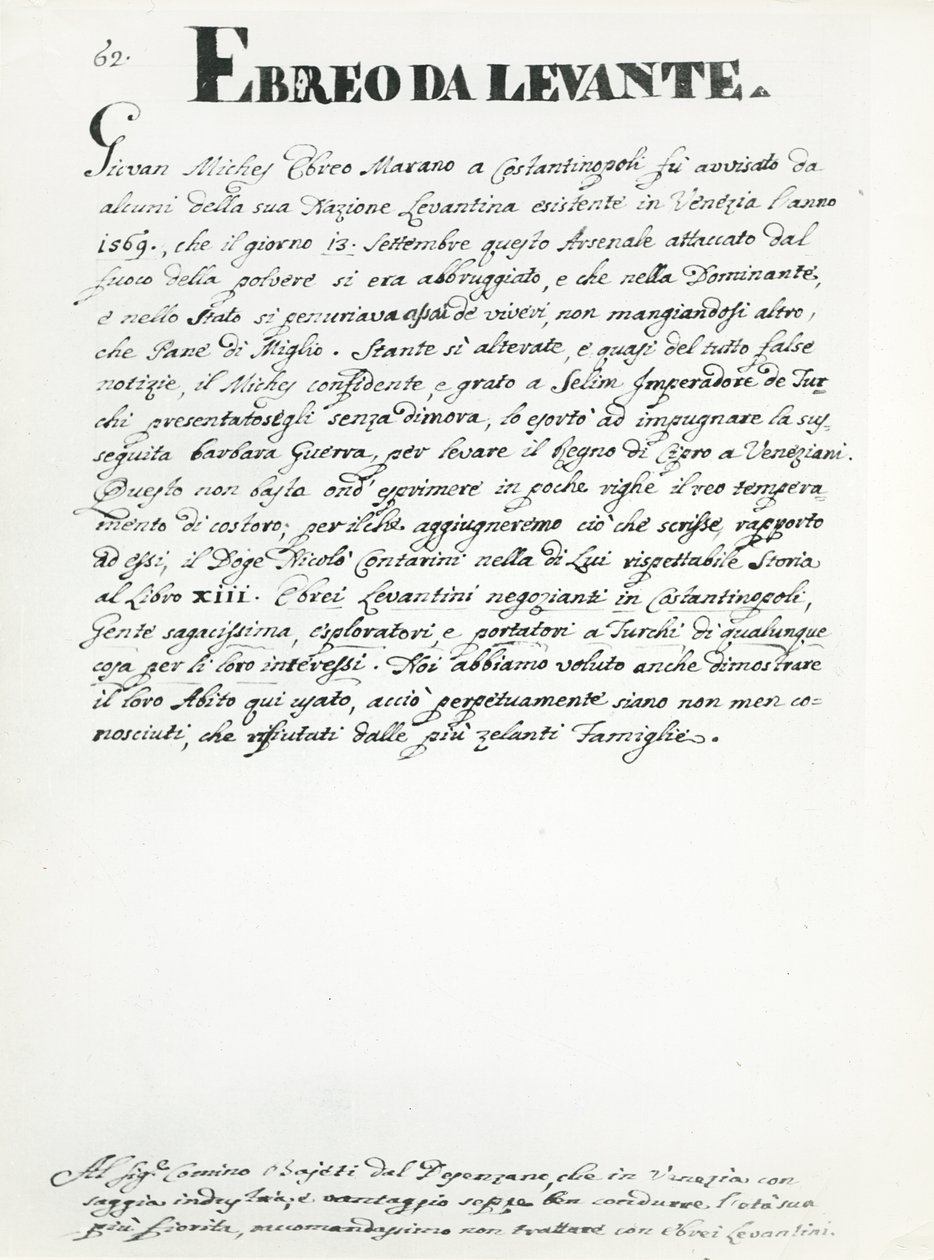 Egy levantei zsidó férfi, oldal a „Gli abiti dei Veneziani”-ból (lásd az 188195-ös illusztrációt) alkotó: Jan van Grevenbroeck