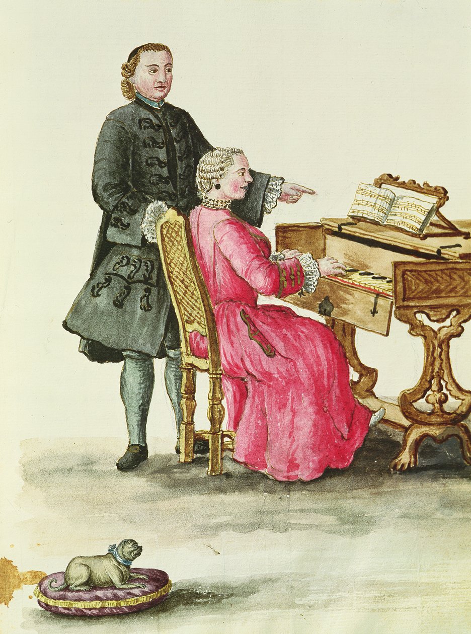 Egy énekes a Clavichordban tanárnőjével alkotó: Jan van Grevenbroeck