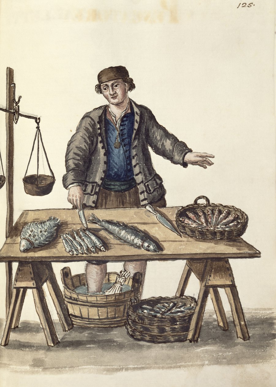 Halkereskedő, velencei (kézirat) alkotó: Jan van Grevenbroeck