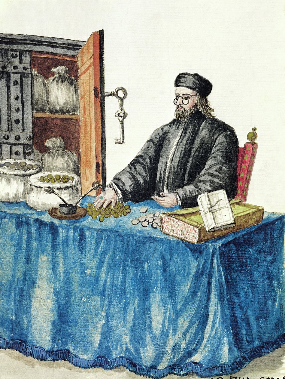 Velencei pénzkölcsönző, egy illusztrált jelmezkönyvből alkotó: Jan van Grevenbroeck