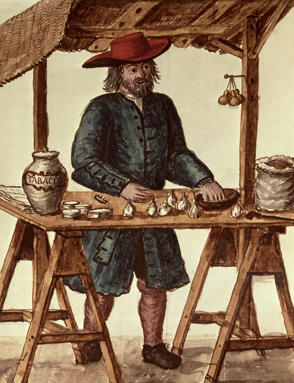 Venetian Tobacco Eladó (toll, tinta és WC papíron) alkotó: Jan van Grevenbroeck