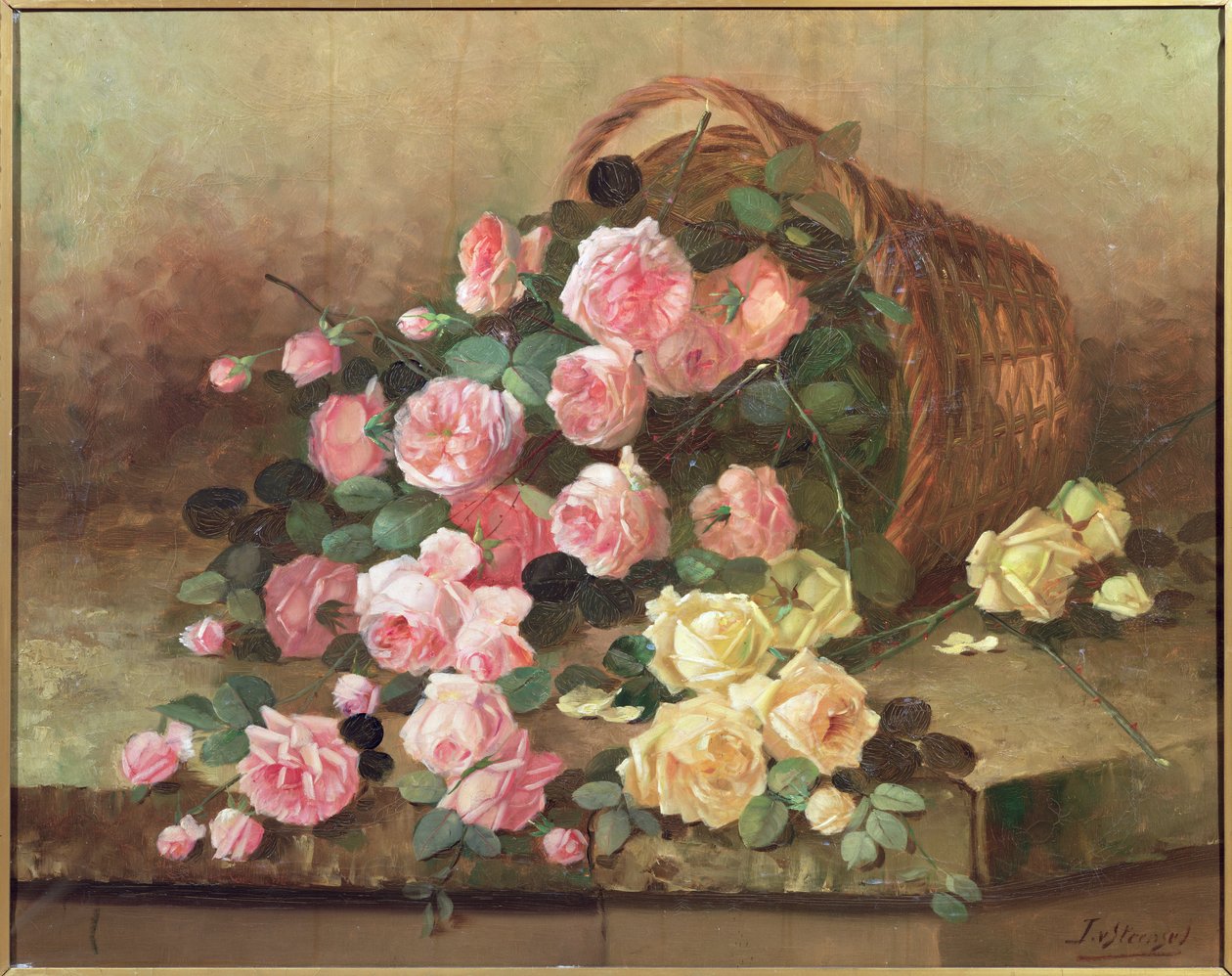 Rózsa egy kosárban alkotó: Jan van Steensel
