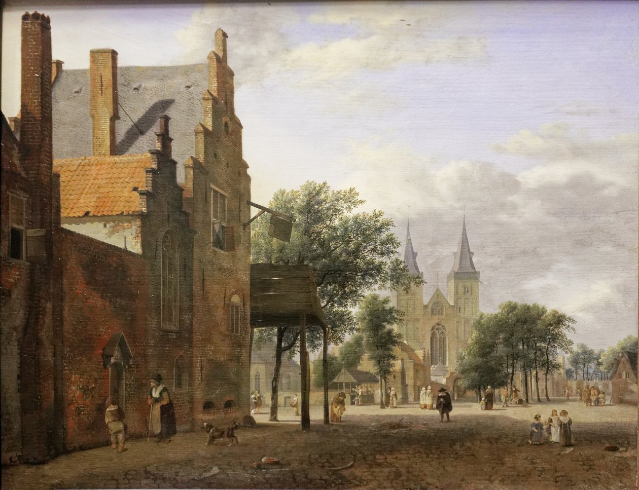 Saint-Victor tér és templom Xantenben alkotó: Jan van der Heyden